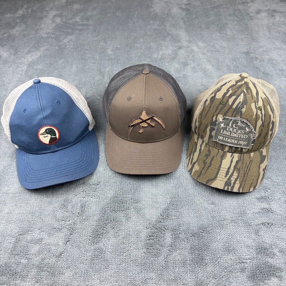 Ducks Unlimited Hat Lot 3pc Richardson 112 Camo Blue Brown Trucker Caps Men OSFM